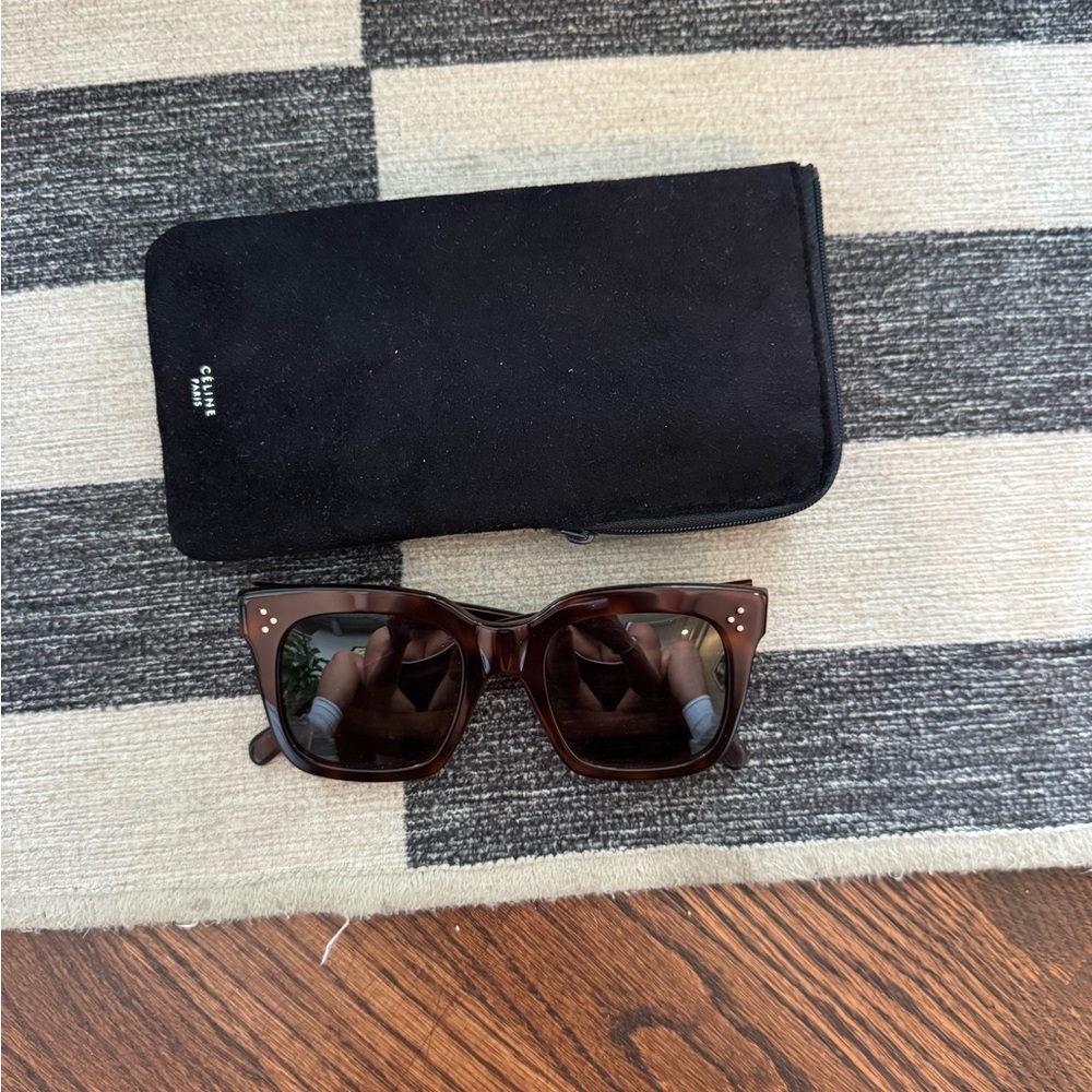 Celine Tortoise Sunglasses with Black Case
